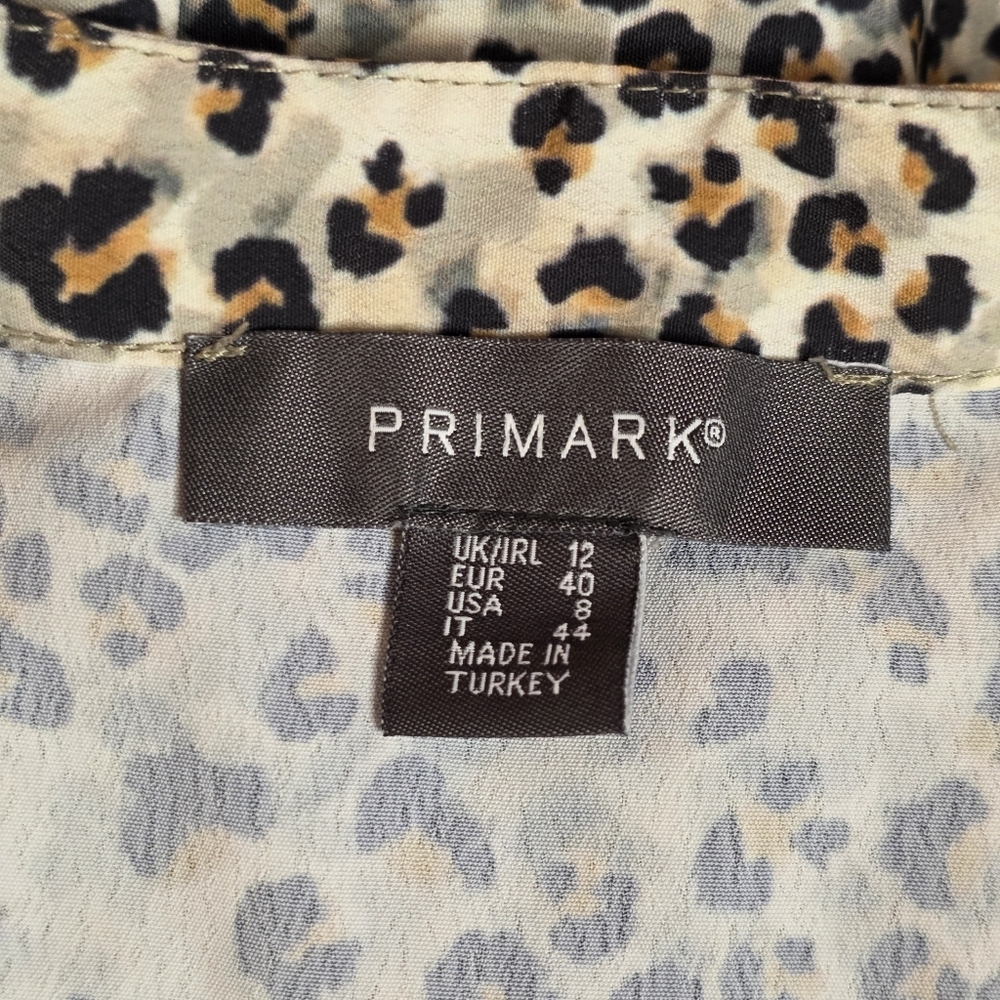 Leopard Print Tiered Midi Dress V-Neck Relaxed Boho Casual Western Size 8 - Picture 7 of 10